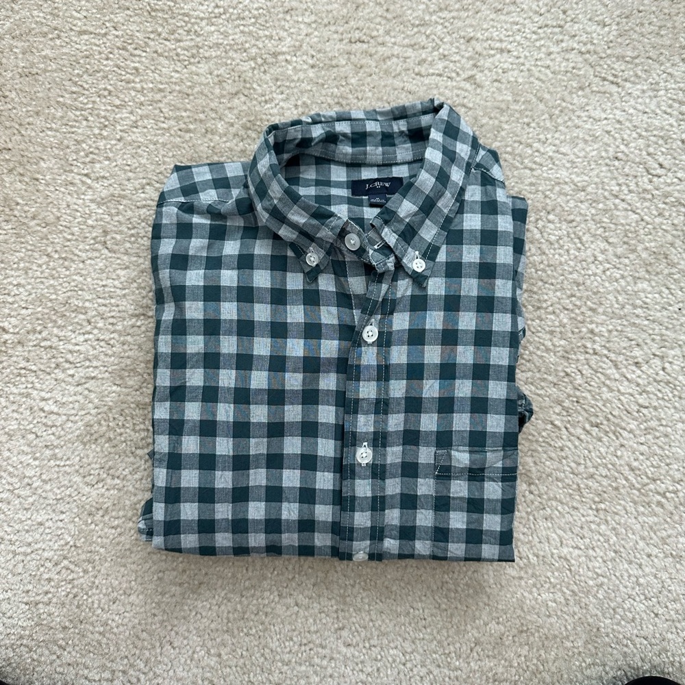 J. Crew Green Casual Button Down Shirt
